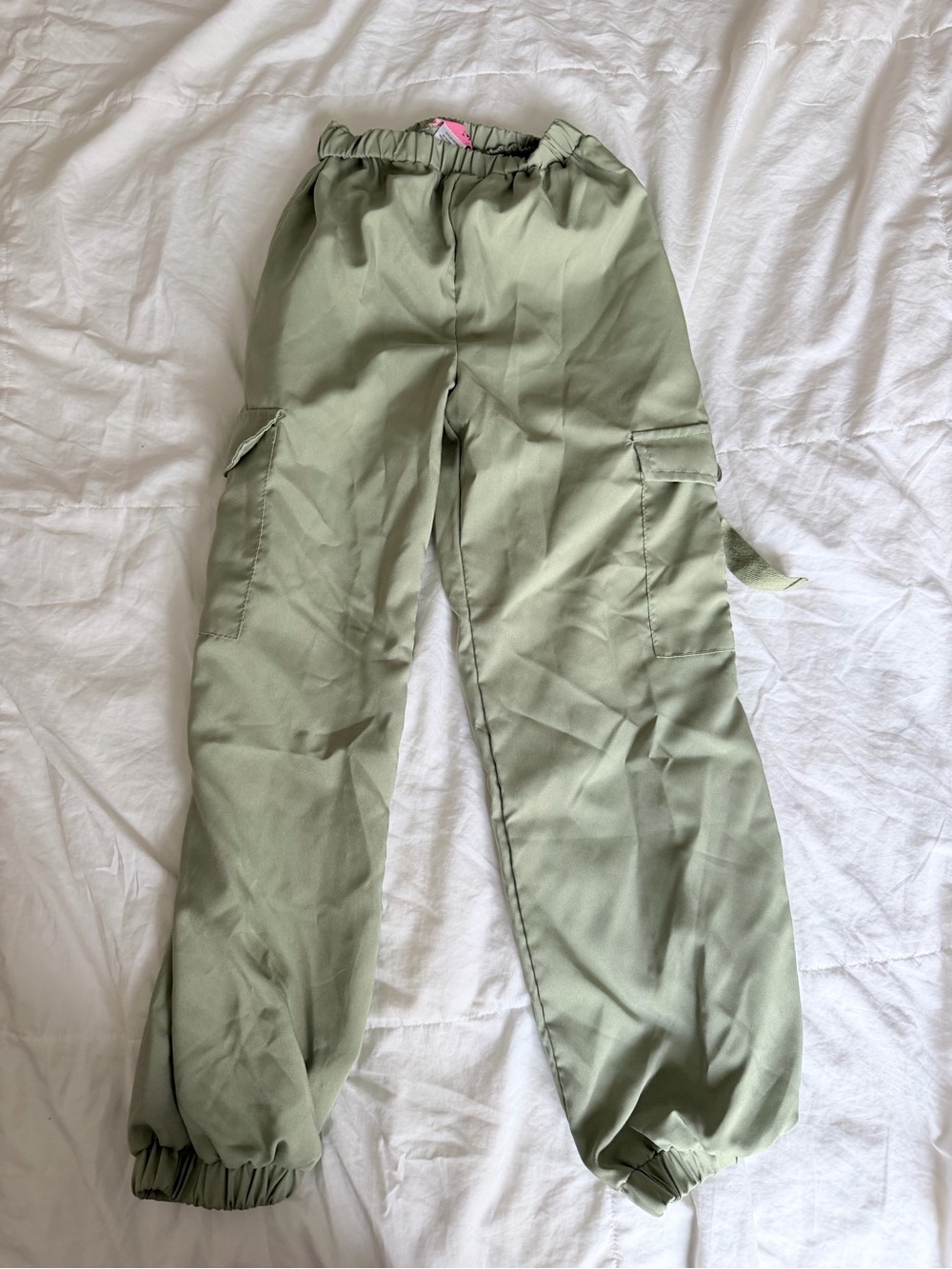 Olive Green Cargo Jogger Pants for Girl - Casual Utility Style